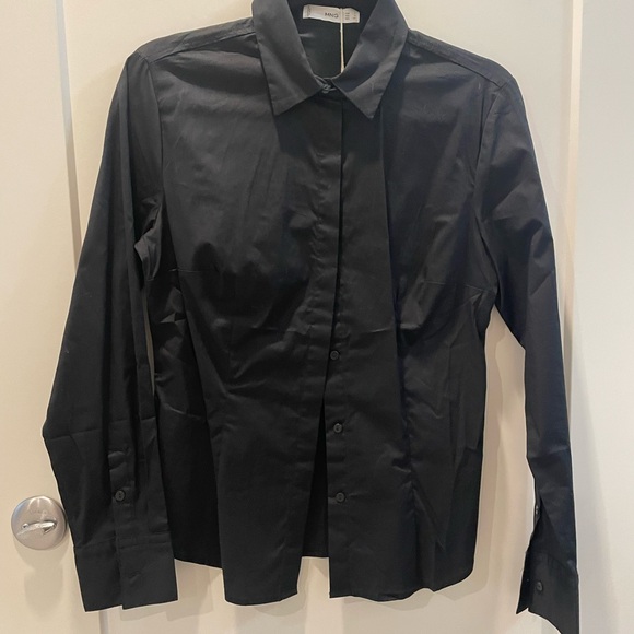 Mango Tops - Mango (Ming) black button down shirt